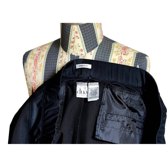 Duo Flare Maternity Pants Black Elastic Waist Stretch Plus 2X - Picture 3 of 4